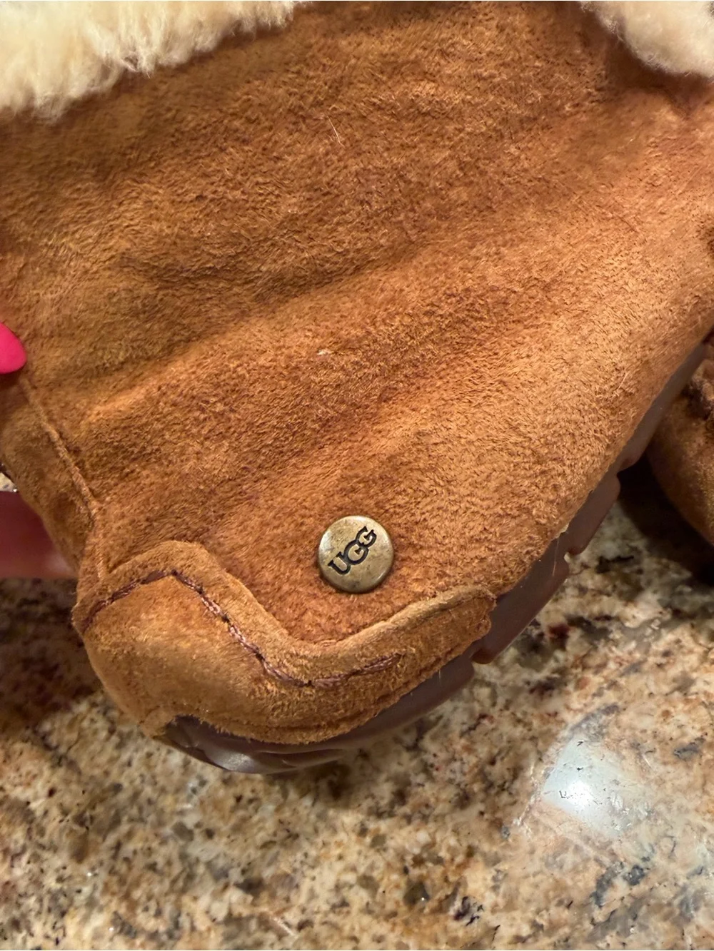 Size-6 Ugg high back fur slippers